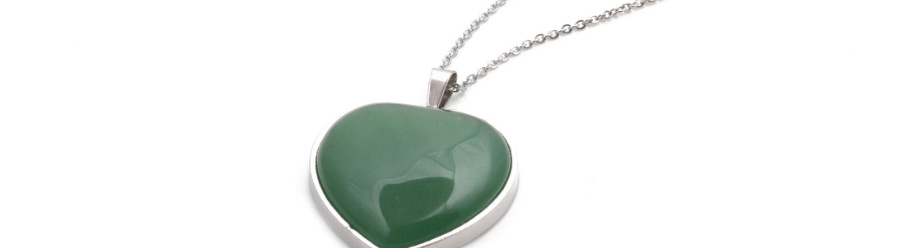 Fashion White Pine Heart Love Heart Stainless Steel Stone Pendant Necklace,Necklaces