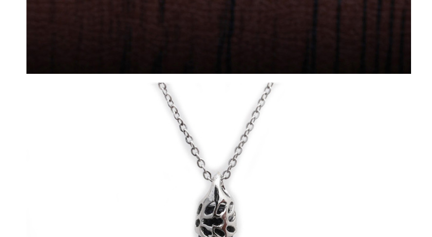 Fashion Black Stone Stainless Steel Chain Black Stone Hexagonal Pillar Pendant Necklace,Necklaces
