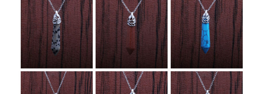 Fashion Gray Stainless Steel Chain Hexagonal Pillar Pendant Necklace,Necklaces