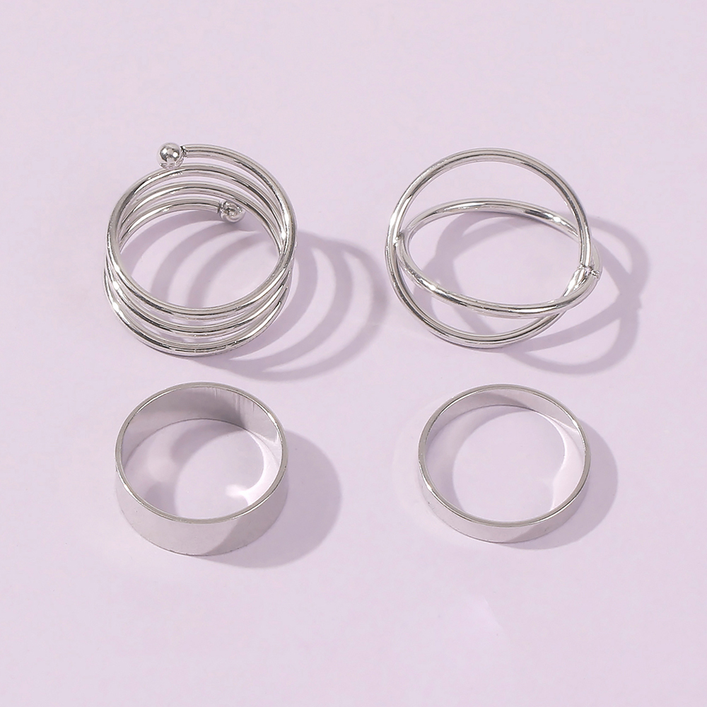 Fashion White K 4-piece Alloy Geometric Ring,Fashion Rings