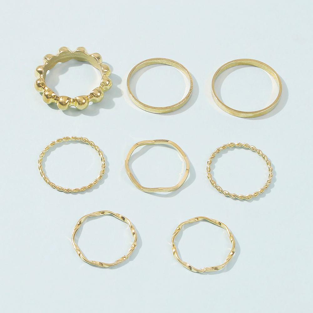 Fashion Golden 8-piece Alloy Geometric Ring,Fashion Rings