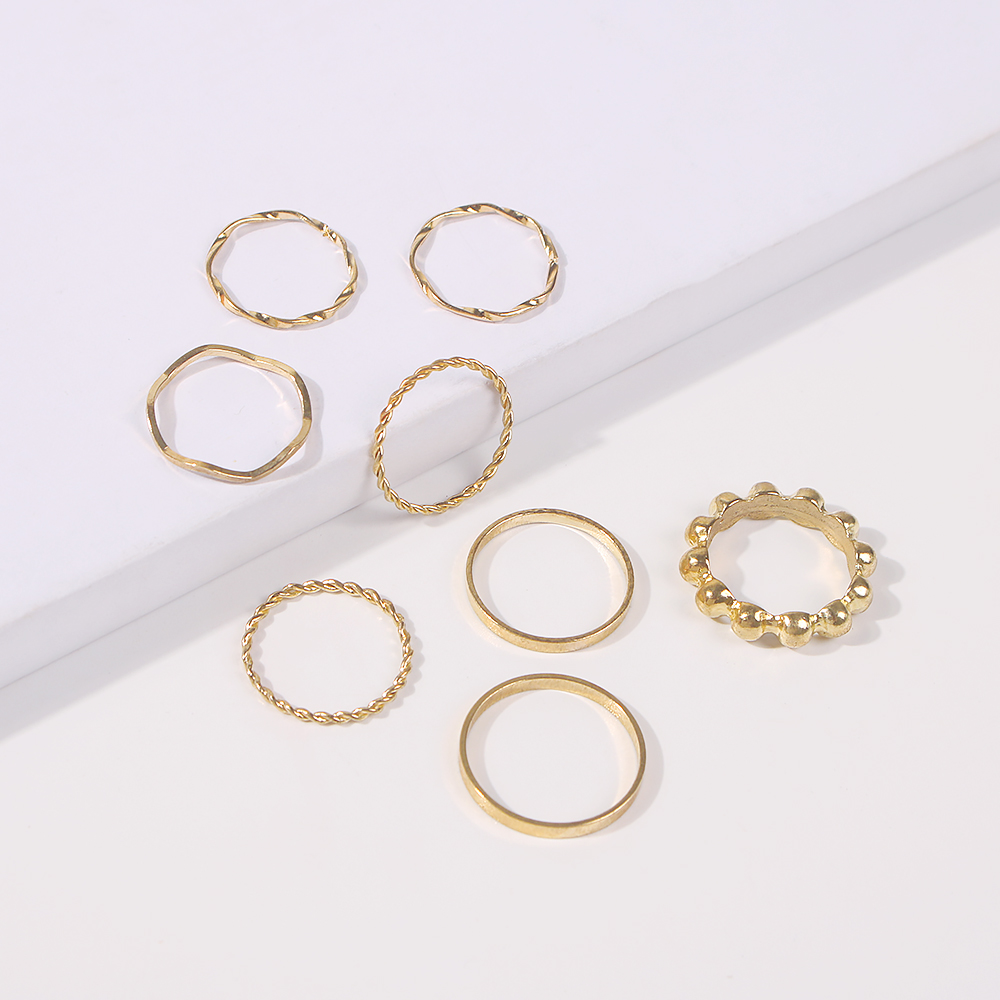 Fashion Golden 8-piece Alloy Geometric Ring,Fashion Rings