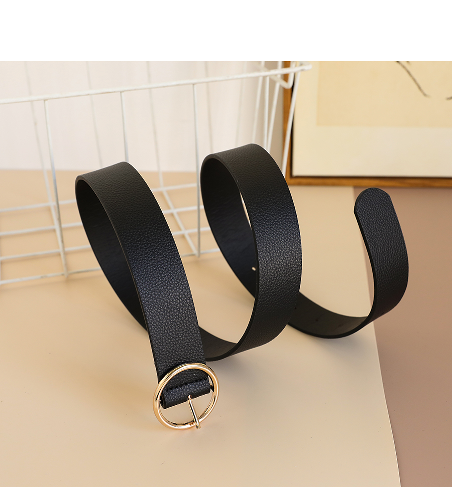 Fashion Black Alloy Pu Round Head Belt,Wide belts