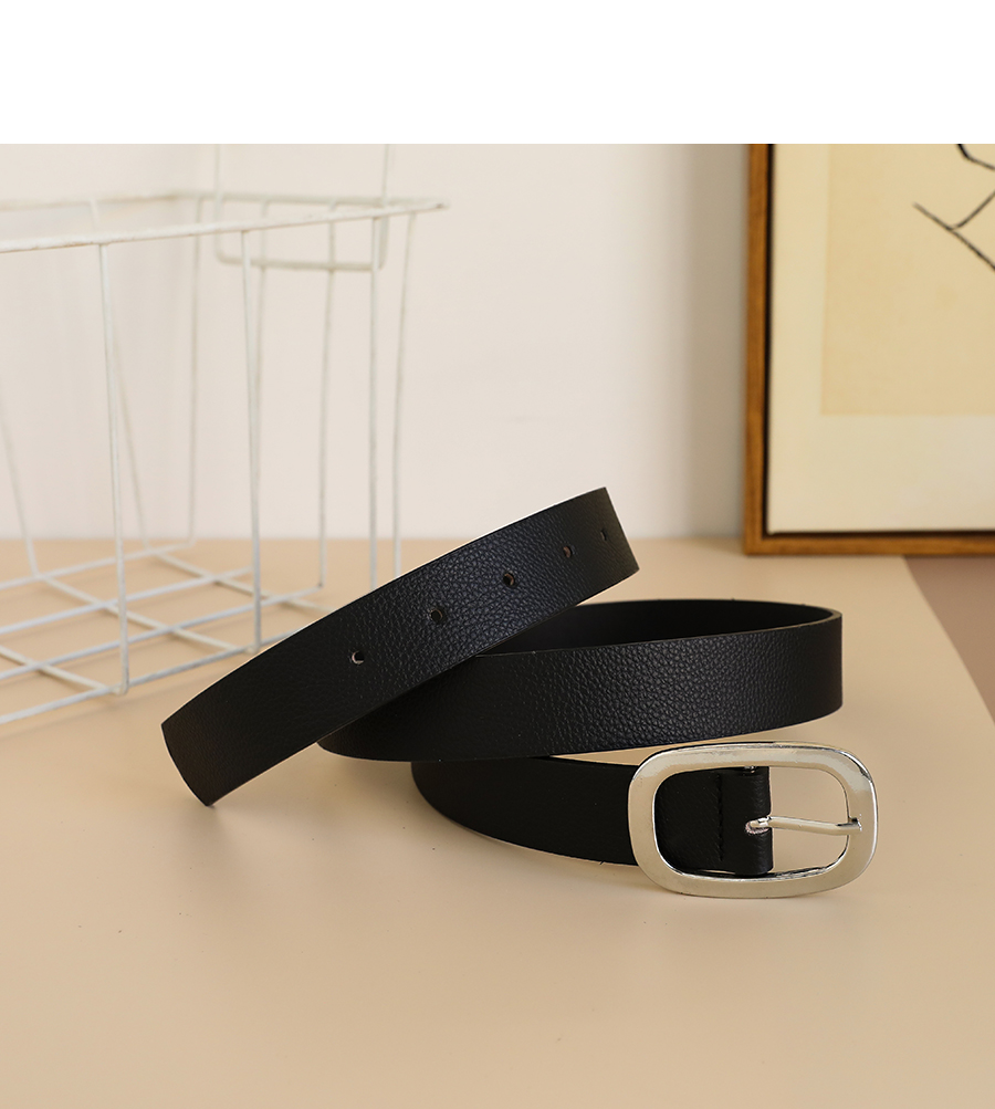 Fashion Black Alloy Pu Square Head Belt,Wide belts
