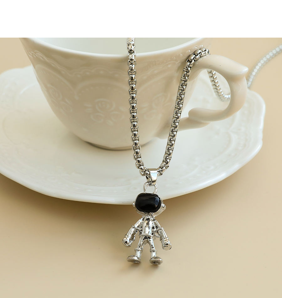 Fashion Silver Alloy Chain Space Puppet Necklace,Pendants