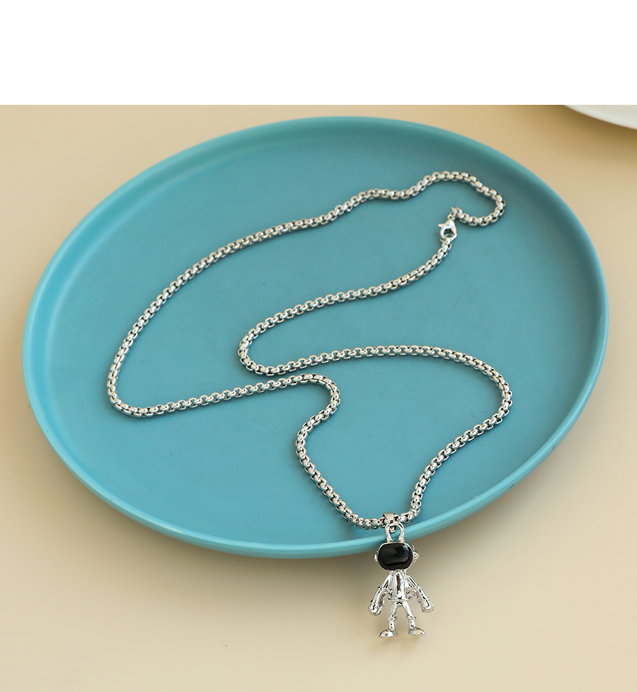 Fashion Silver Alloy Chain Space Puppet Necklace,Pendants