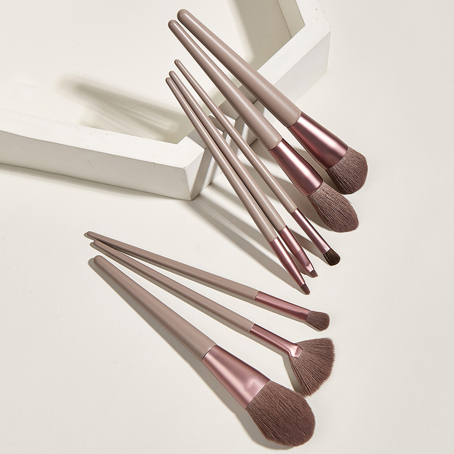 Fashion Autumn Leaf Brown 8 Pcs-autumn Leaves Brown Makeup Brushes,Beauty tools
