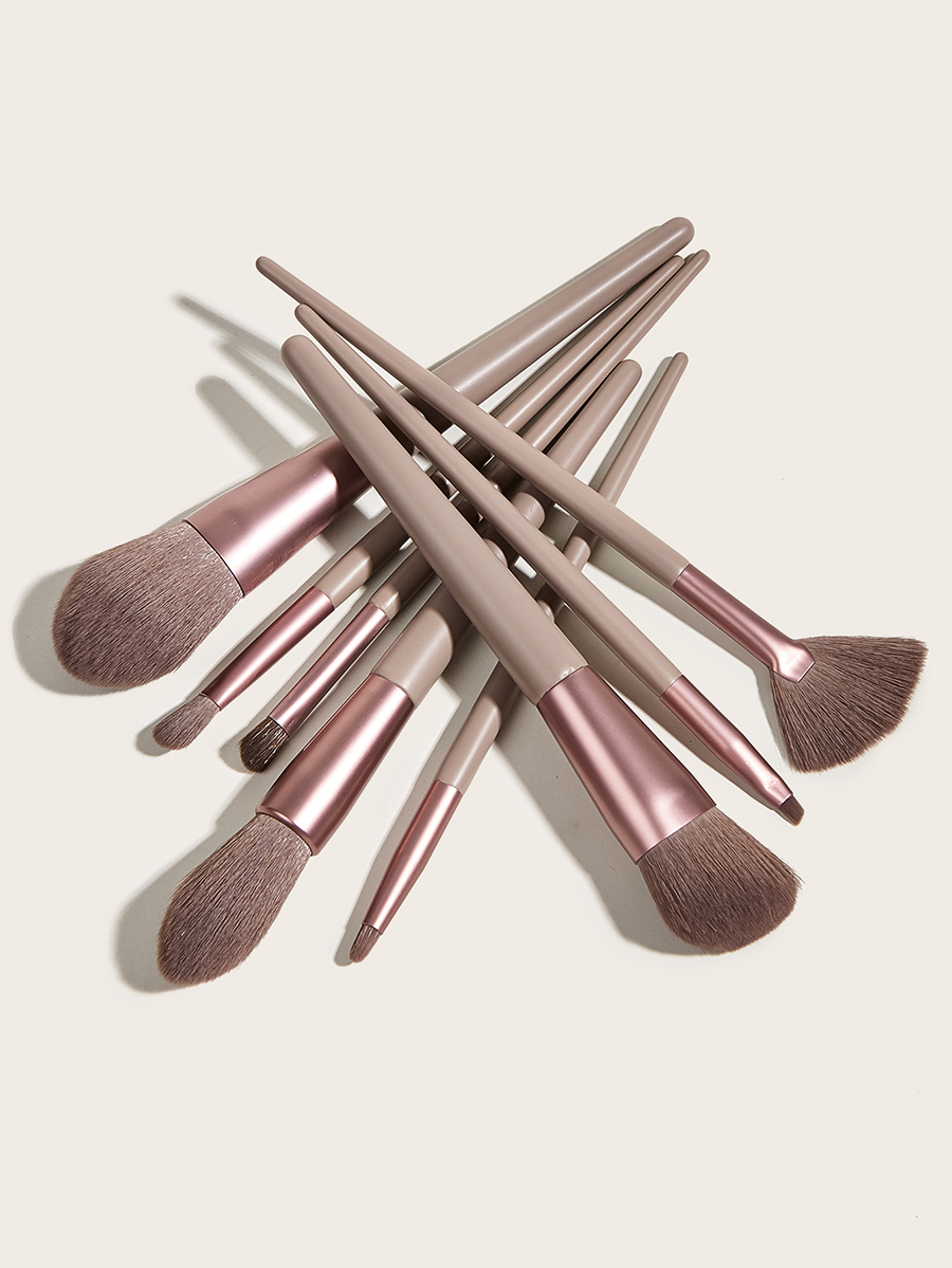 Fashion Autumn Leaf Brown 8 Pcs-autumn Leaves Brown Makeup Brushes,Beauty tools