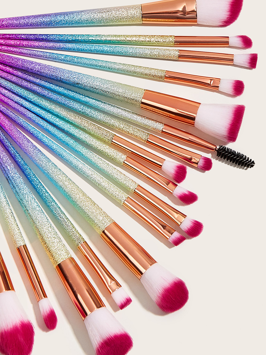 Fashion Color Mixing 16-frosted Makeup Brushes,Beauty tools