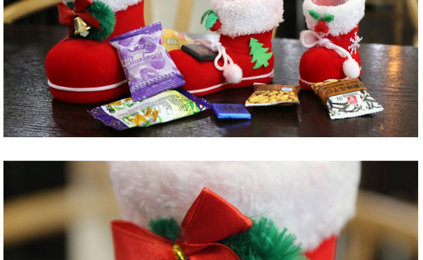 Fashion Medium (in Stock) Christmas Boots Candy Box Bag Christmas Socks,Festival & Party Supplies