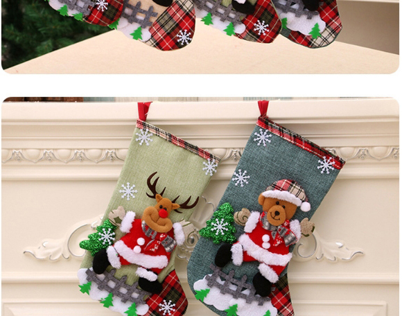 Fashion Snowman Linen Santa Christmas Stocking Gift Bag,Festival & Party Supplies