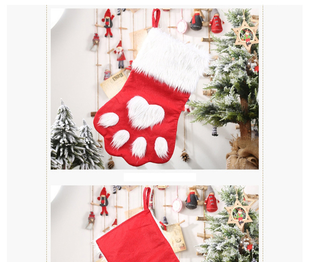 Fashion Red Christmas Shaggy Dog ??paw Candy Bag,Festival & Party Supplies