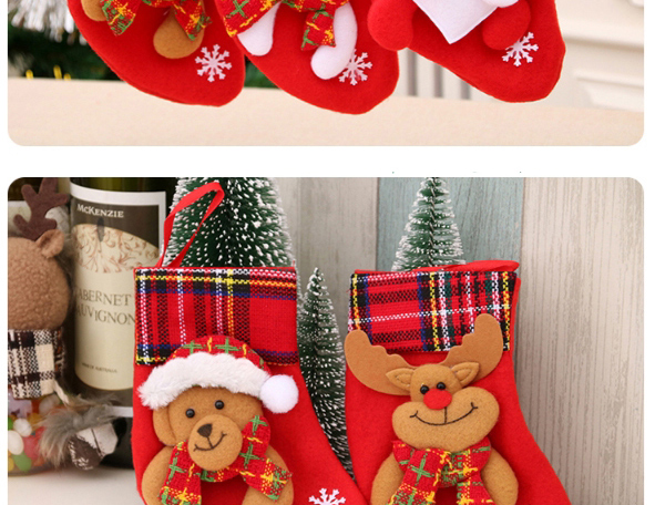 Fashion Bear Santa Elk Bear Christmas Stocking,Festival & Party Supplies
