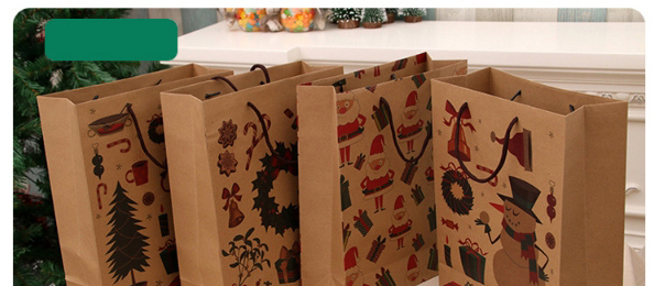 Fashion Medium [26*10*32cm] No. 1 Christmas Hand Kraft Paper Bag,Festival & Party Supplies
