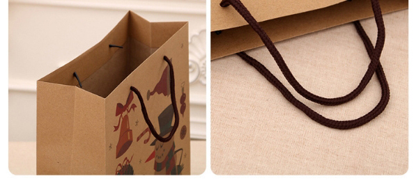 Fashion Medium [26*10*32cm] No. 3 Christmas Hand Kraft Paper Bag,Festival & Party Supplies