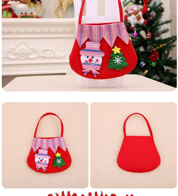 Fashion Bear Christmas Supplies Brushed Cloth Apple Tote Bag,Festival & Party Supplies