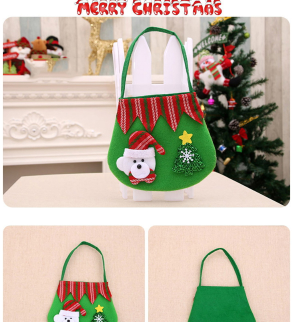 Fashion Bear Christmas Supplies Brushed Cloth Apple Tote Bag,Festival & Party Supplies