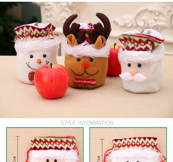 Fashion Deer Christmas Old Man Snowman Candy Apple Closing Gift Bag,Festival & Party Supplies