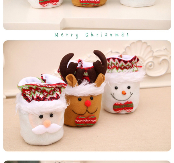 Fashion Deer Christmas Old Man Snowman Candy Apple Closing Gift Bag,Festival & Party Supplies