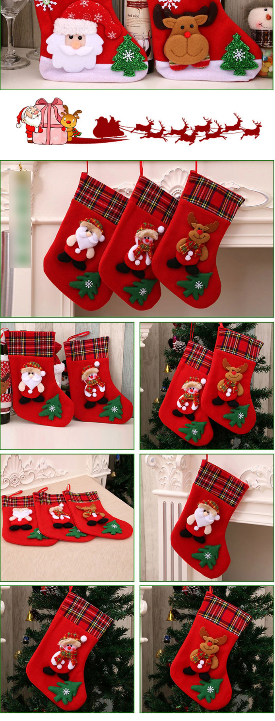 Fashion Sequined Medium Socks (deer Style Christmas Old Man Snowman Bear Christmas Stocking,Festival & Party Supplies