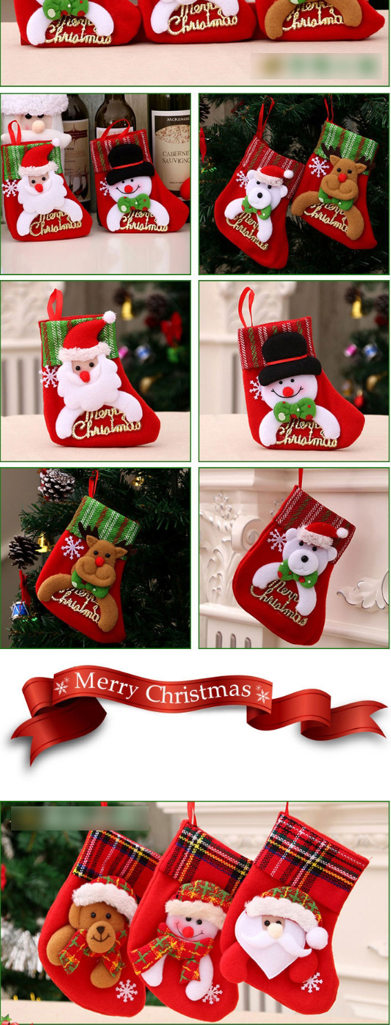 Fashion Sequined Medium Socks (snowman Christmas Old Man Snowman Bear Christmas Stocking,Festival & Party Supplies