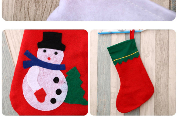 Fashion Green Side Socks (random Pattern) Christmas Applique Old Man Snowman Christmas Stocking,Festival & Party Supplies