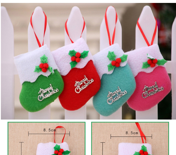 Fashion Green Christmas Letters Contrast Color Christmas Socks,Festival & Party Supplies