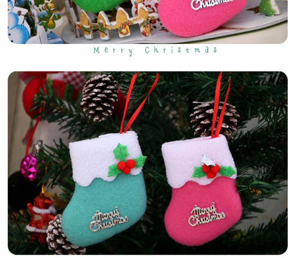 Fashion Blue Christmas Letters Contrast Color Christmas Socks,Festival & Party Supplies