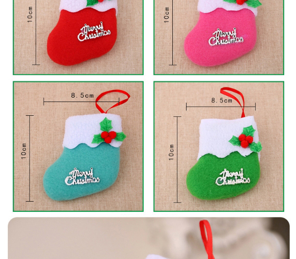 Fashion Green Christmas Letters Contrast Color Christmas Socks,Festival & Party Supplies