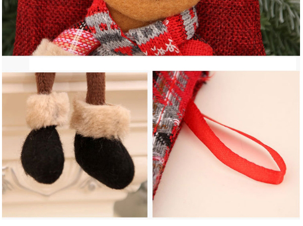 Fashion Deer Christmas Doll Doll Three-dimensional Linen Long-leg Christmas Socks,Festival & Party Supplies