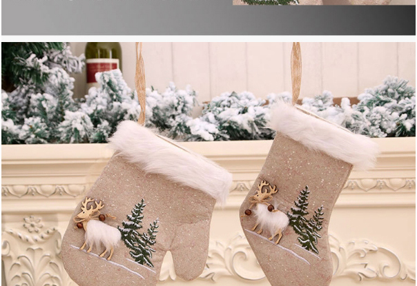 Fashion Gloves Linen Machine Embroidered Christmas Socks Gloves Socks,Festival & Party Supplies