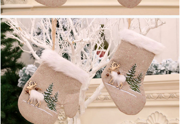 Fashion Socks Linen Machine Embroidered Christmas Socks Gloves Socks,Festival & Party Supplies