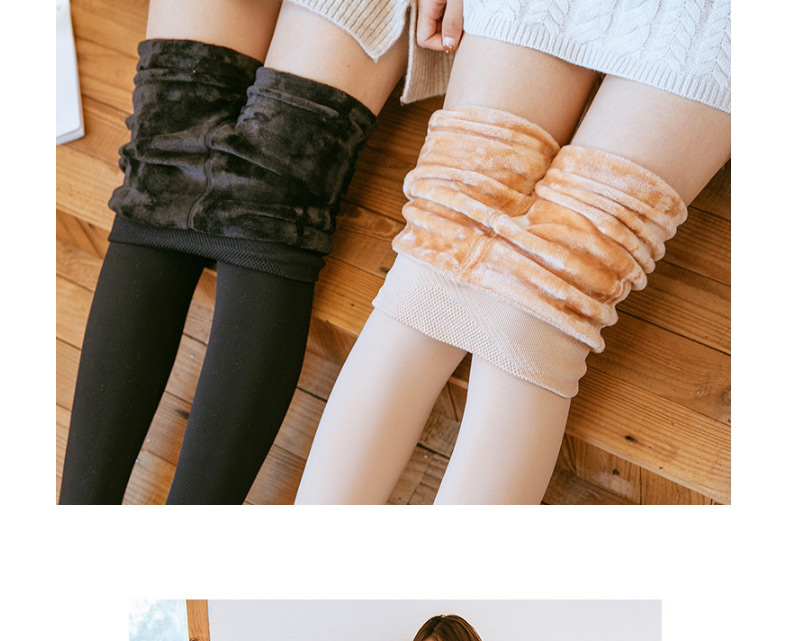 Fashion 220g With Feet (plus Velvet) Natural Skin One Piece Plus Velvet Thick Pantyhose Light Leg Artifact,Fashion Stockings