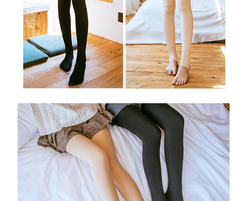 Fashion 220g Foot (plus Velvet) Dark Skin Tone One Piece Plus Velvet Thick Pantyhose Light Leg Artifact,Fashion Stockings