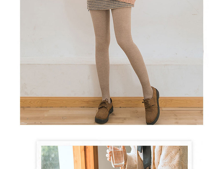 Fashion 350 With Feet Black Thread And Velvet Thick Cotton Vertical Stripe Leggings,Fashion Stockings