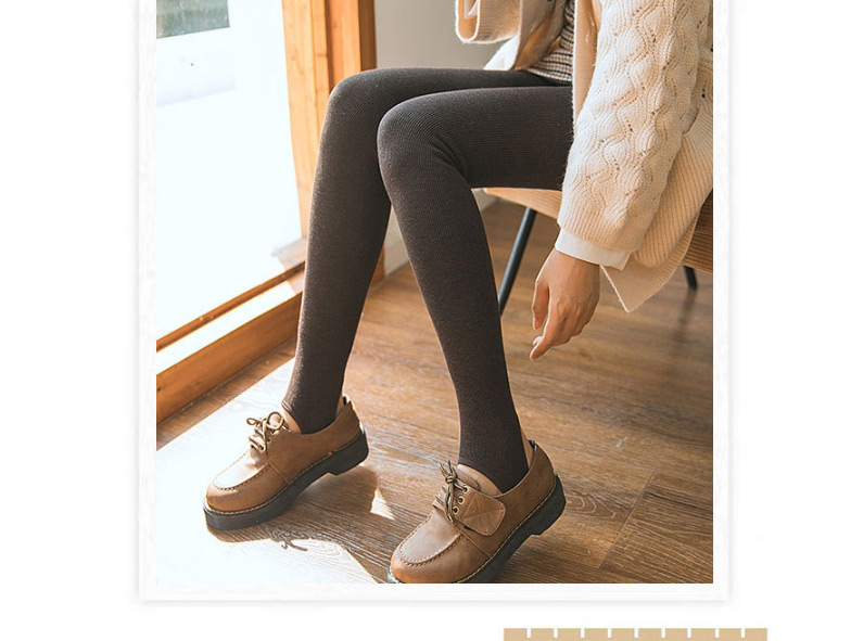 Fashion 350 Feet Dark Gray Thread And Velvet Thick Cotton Vertical Stripe Leggings,Fashion Stockings