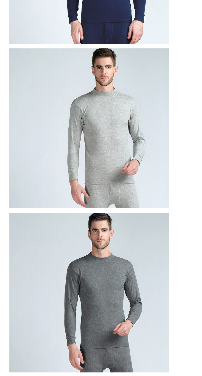 Fashion V-neck Light Gray Thin Slim V-neck Mens Thermal Underwear Set,SLEEPWEAR & UNDERWEAR