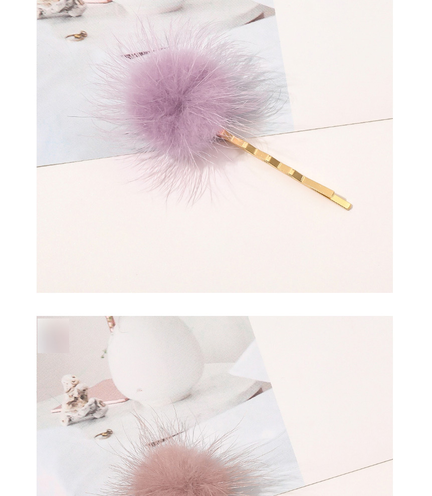 Fashion Caramel Mink Hair Alloy Round Ball Hairpin,Hairpins