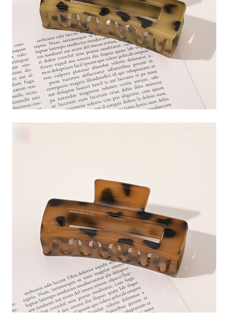 Fashion Five Yuan Deep Coffee Acetate-like Geometric Round Square Leopard Print Grip,Hair Claws