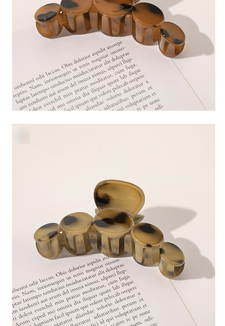 Fashion Five Yuan Deep Coffee Acetate-like Geometric Round Square Leopard Print Grip,Hair Claws