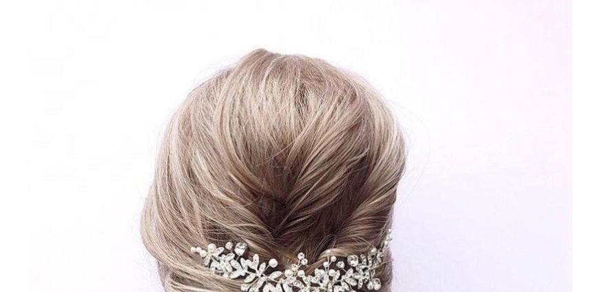 Fashion Golden Diamond Flower Alloy Insert Comb,Bridal Headwear