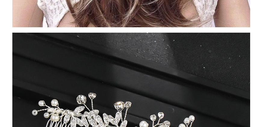 Fashion Golden Diamond Flower Alloy Insert Comb,Bridal Headwear