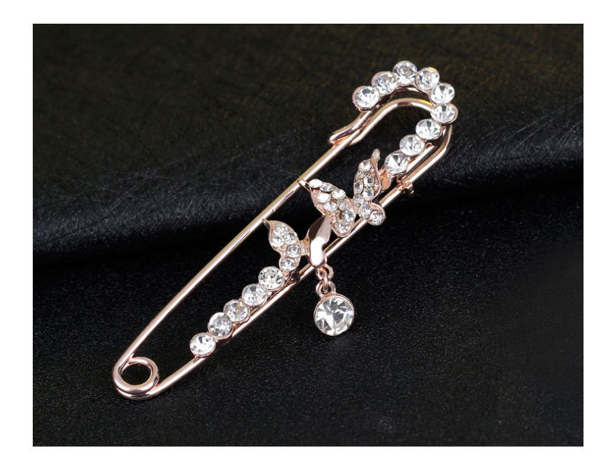 Fashion Golden Alloy Diamond Butterfly Brooch,Korean Brooches