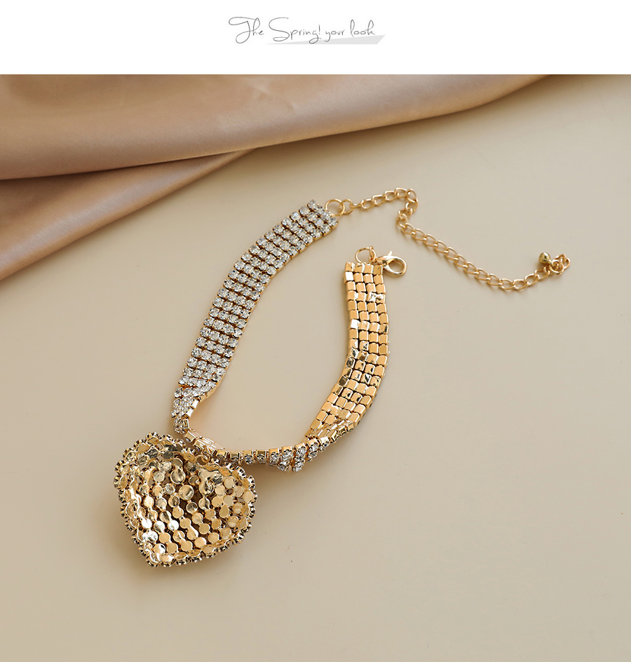 Fashion Silver Color Alloy Diamond Love Necklace,Pendants