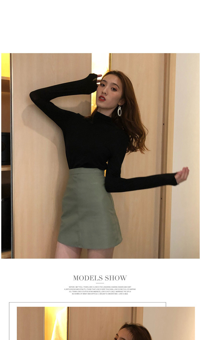 Fashion Gray Turtleneck Solid Color Long-sleeved Bottoming Shirt Top,Sweatshirts