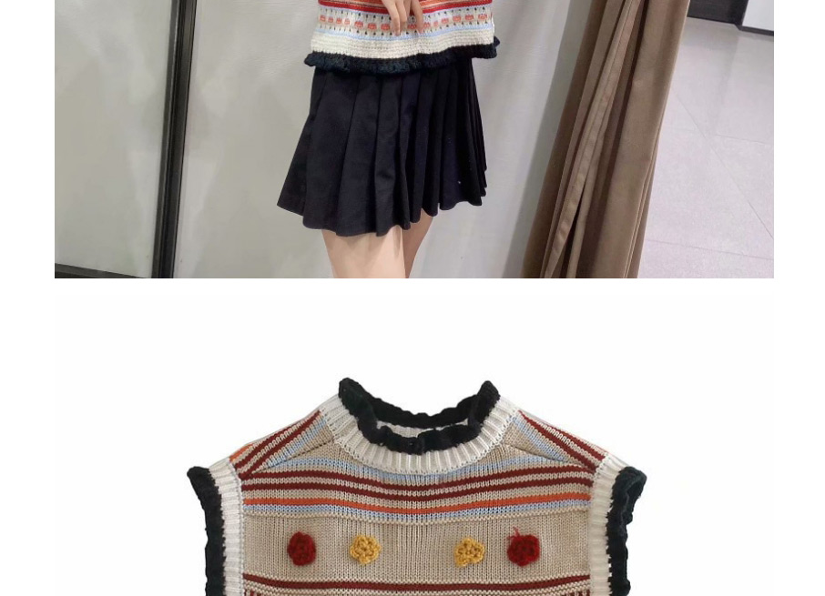Fashion Color Mixing Textured Knitted Slim Fit Sweater Vest,Sweater