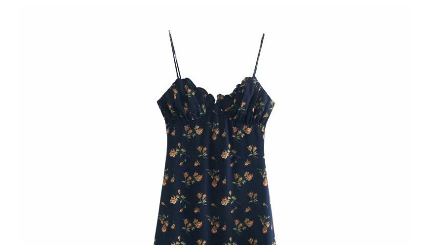 Fashion Printing Flower Print Suspender Backless Dress,Long Dress