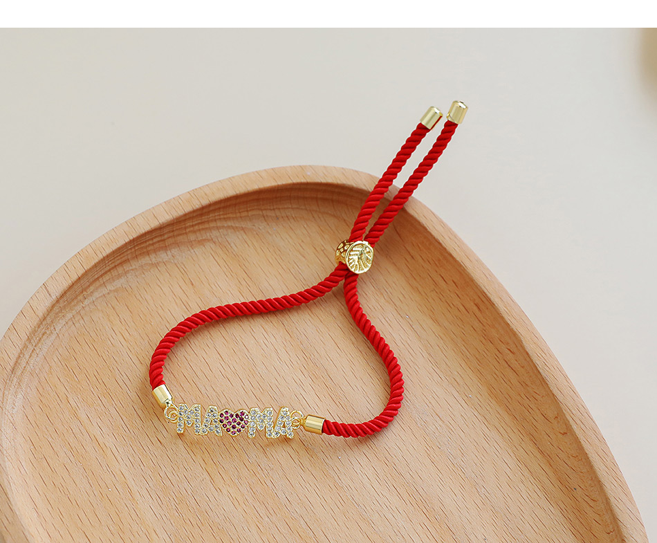 Fashion Gold Color Copper Inlaid Zircon Letters Mama Fine Chain Bracelet,Bracelets