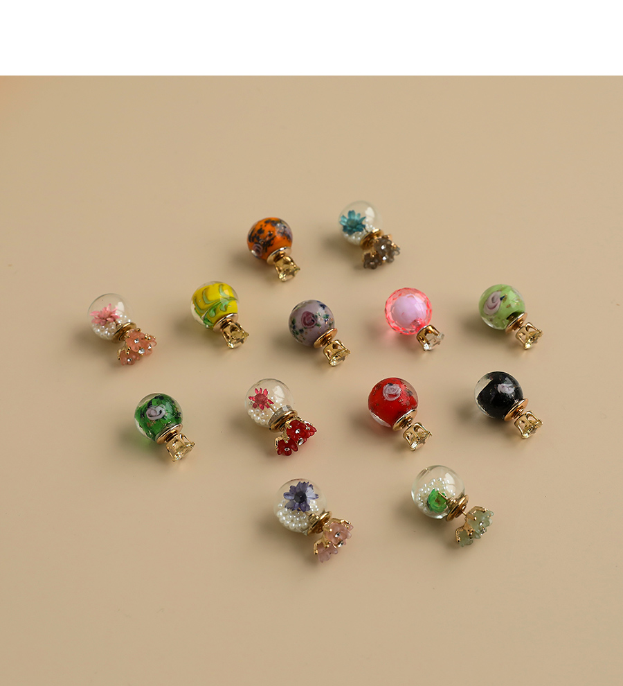 Fashion Champagne Hand-woven Rice Beads Geometric Fan-shaped Earrings,Drop Earrings