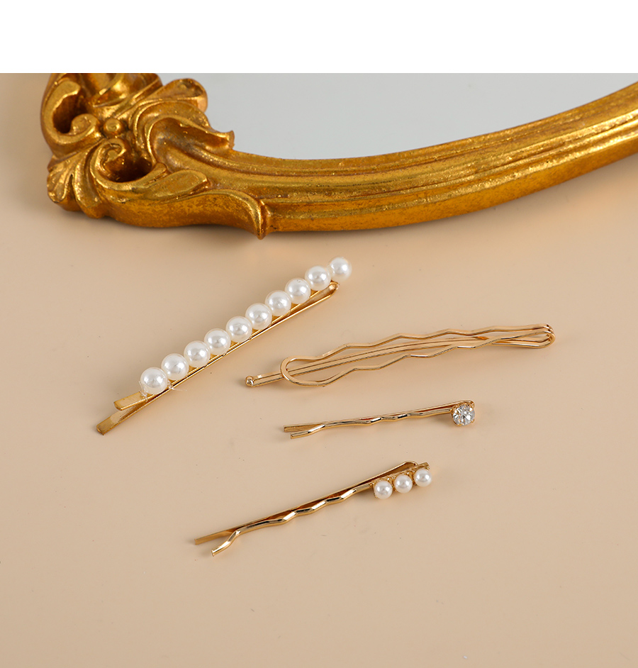 Fashion Color Alloy Pearl Wood Beaded Hairpin,Hairpins